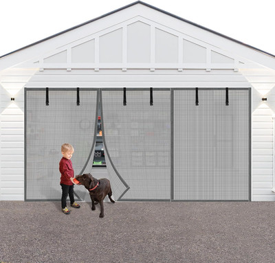 Privacy Garage Door Screen Blackout for 1 Car Garage-10x10T Privacy Silver Grey