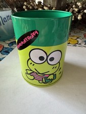 Vintage 1992 Sanrio Keroppi Tin Pencil Holder Make Up Brush Holder Retro Rare
