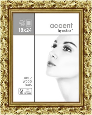 Bilderrahmen Holz, Fotorahmen, Echtglas, Arabesque von accent by nielsen