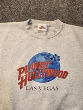PLANET HOLLYWOOD Sweatshirt Men XL Extra Large Gray LAS VEGAS Pullover Gym VTG