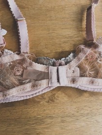 Agent Provocateur Zuri Bra - Peach & Silver Plunge Underwired 34D