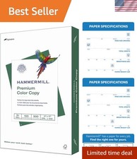 Super Bright 100 Brightness 11 x 17 Color Printer Paper - 500 Sheets, Glossy