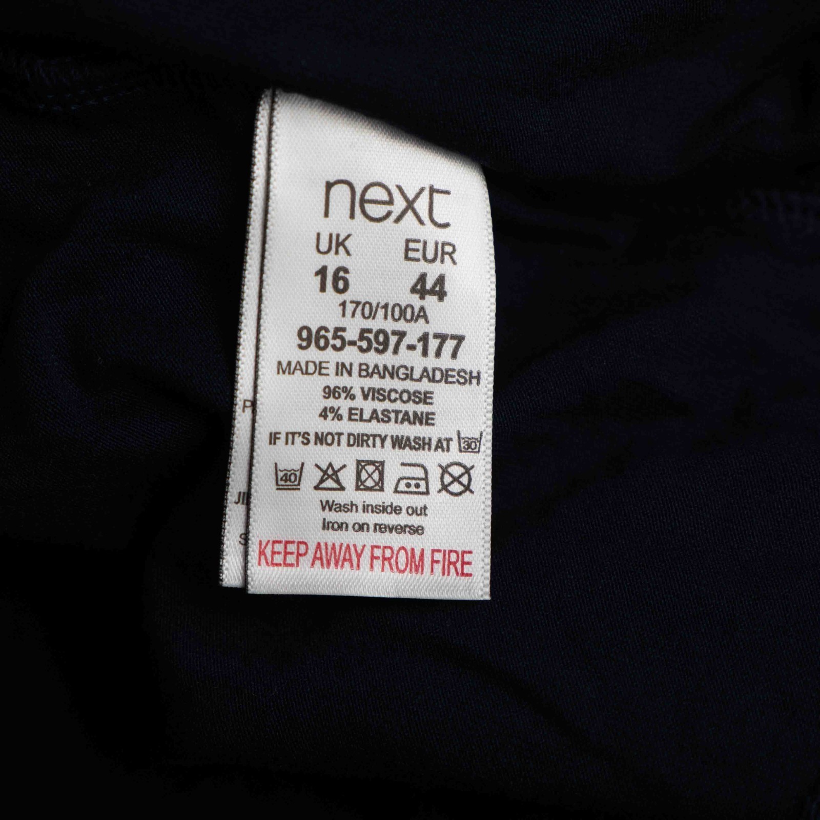 Next Navy and White Dot Short Sleeve Size 16 Top Pre-Owned image 6