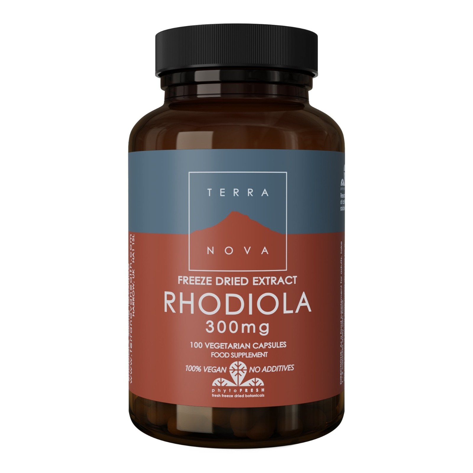 Terra Nova Rhodiola Extract 300mg (Freeze Dried) 100 Vegetable Capsules