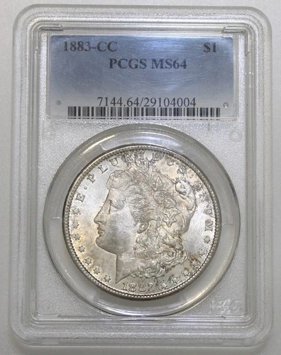 1883-CC $1 MORGAN SILVER ONE DOLLAR PCGS MS64