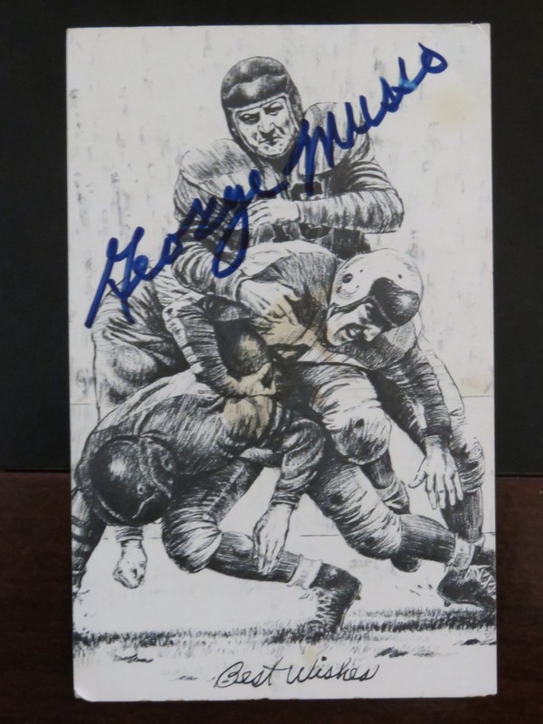 Chicago Bears Hall of Fame George Musso autograph signed postcard