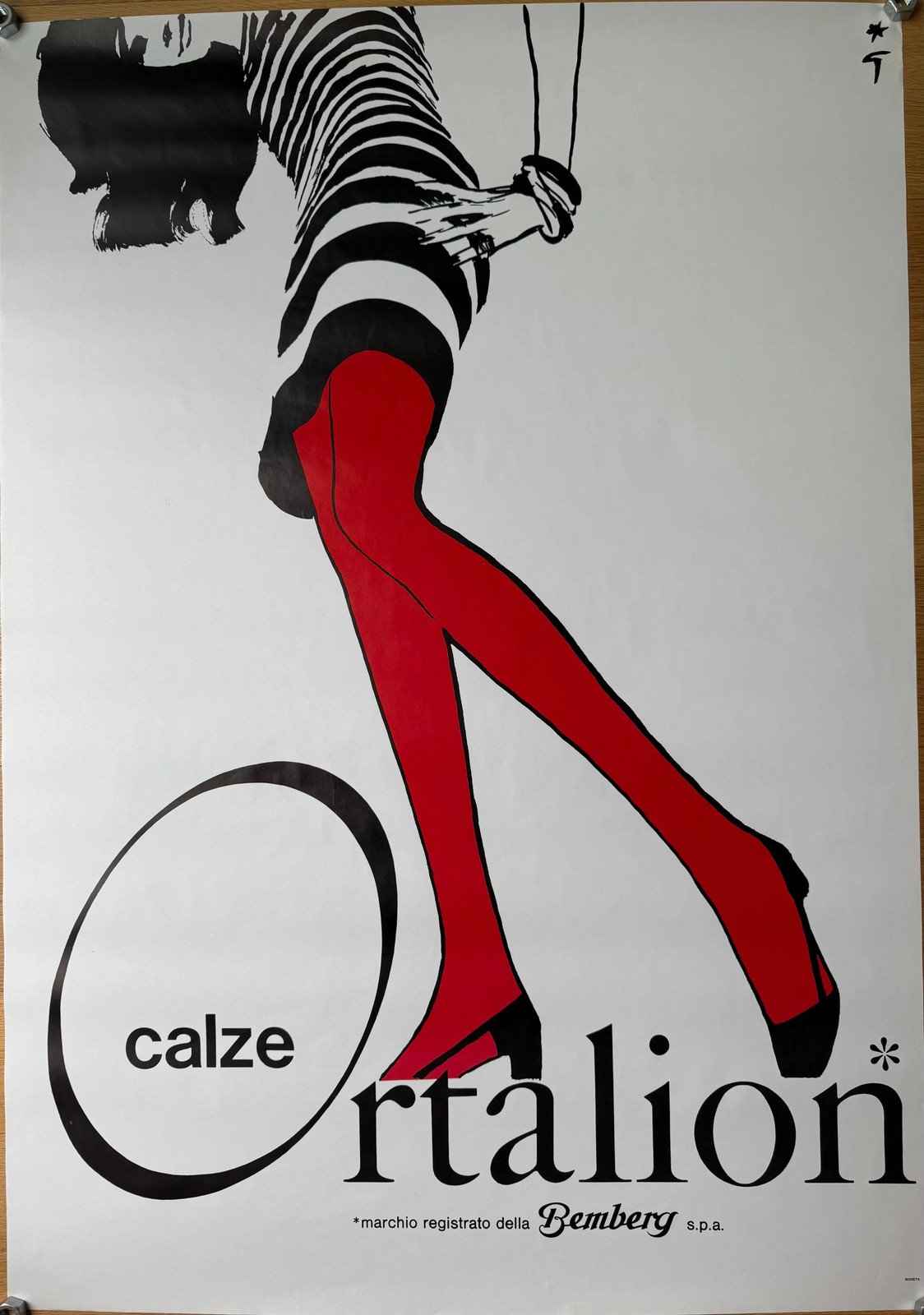 GRUAU RENE CALZE ORTALION POSTER VINTAGE 112x150