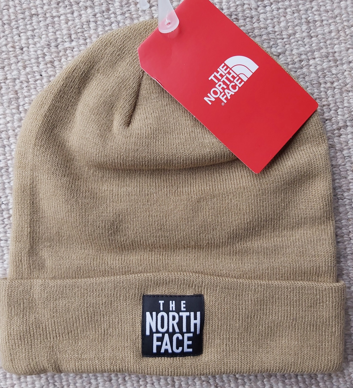 Genuine THE NORTH FACE TAN Kelp BEANIE Toque With Cuff UNISEX New Tags NFbox4