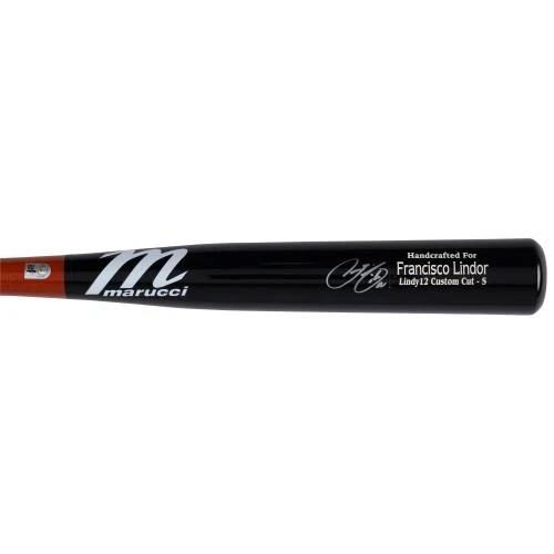 Murciélago Modelo Juego Marucci Autografiado por Francisco Lindor New York Mets Foto 3 de 3