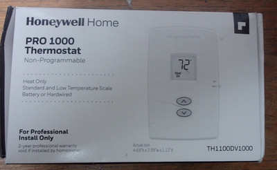 NEW Honeywell PRO 1000 Vertical Heat Non-Programmable Thermostat TH1100DV1000