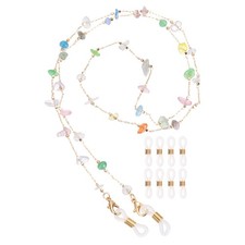 Glasses Chain, 74cm Stone Eyeglasses Strap with 8 Ends for Women, Colorful
