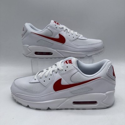 Nike Men's Size 12 Air Max 90 (DM0029 120) White/Red Running Sneaker Sports
