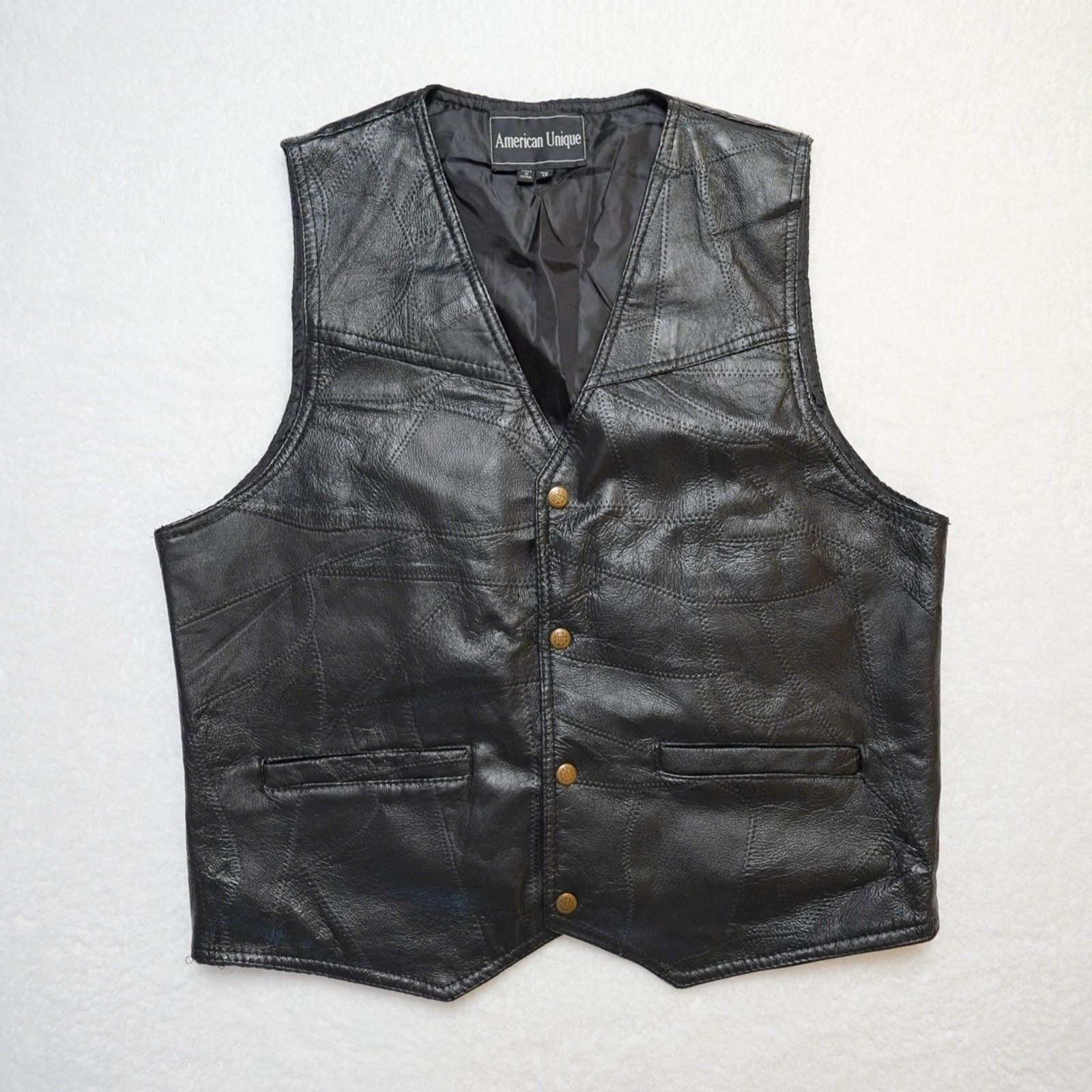 American Unique Patchwork Leather Motorcycle Bike… - image 1