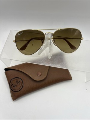 Ray-Ban Sunglasses RB3025 Large Aviator Gradient Gold Frame Light Brown Lens