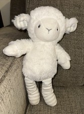 2018 Carters White Lamb Sheep Stuffed Animal Baby 67378 Embroidered Striped Legs