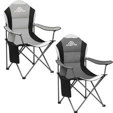Folding Camping Chair High Back Padded with Cup Holder Side Pocket Portable