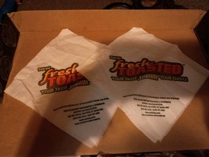 Lot Of 2 Subway Napkins 2004 HARD TO FIND! Toasted