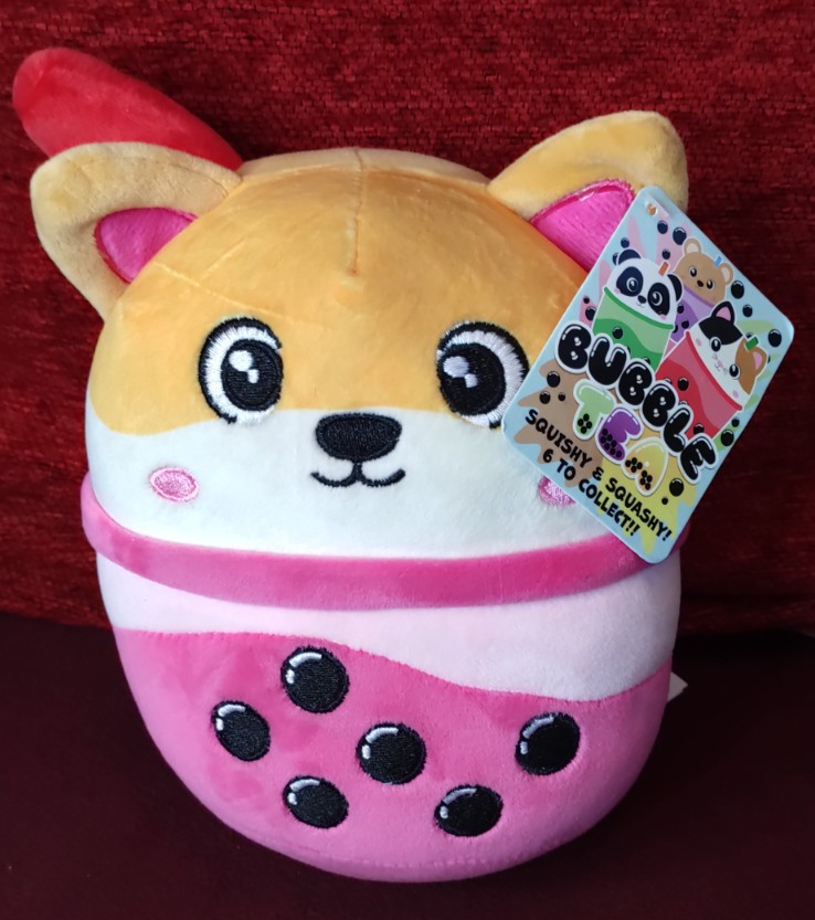 Bubble Tea Dog Plush - 8"" 20cm Cute Soft Toy - Official New With Tags