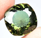 11,05 Ct Moldavite Naturelle Verte Coussin Asterisme Sertie Certifiée AGL