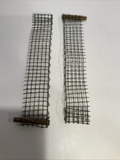 Vintage Primitive Wire Mesh Panels w/ Wooden Bars Lot of 2 Unidentified Parts