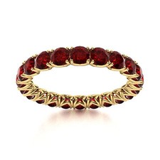 925 Sterling Silver Natural Garnet Eternity Handcrafted Ring Jewelry