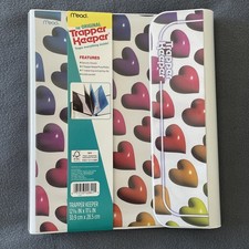 Trapper Keeper Binder with 2 Folders 1" Three-ring Heart Design Pocket Clip New