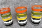 3 Vtg MCM Fiesta anchor hocking Glasses Tumblers 4.75 inches tall Nice