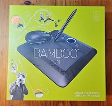 Wacom Bamboo Fun CTE450K USB Drawing Tablet with Pen & Mouse, Black NEW
