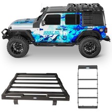 For 2007-2018 Jeep Wrangler Jk Roof Rack Cargo Basket Rear Side Window Ladder