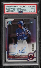 2022 Bowman Chrome Prospect Refractor /499 Yeison Morrobel PSA 9 MINT Auto 09an