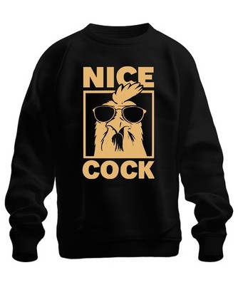 Nice Cock lustiger Hahn Sonnenbrille Bauernhof Geschenk Retro Unisex Sweatshirt 