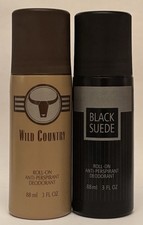 Avon Men: two 2 large roll-on deodorants: Wild Country-Black Suede