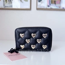 JUICY COUTURE Wallet Colorful Love Double Zip Around - Black Hearts