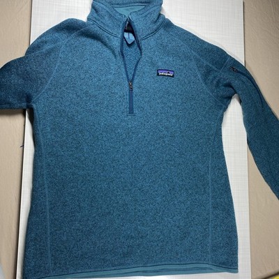 Patagonia Better Sweater 1/4 Quarter Zip Jacket Womens Size Large Blue Fleece
