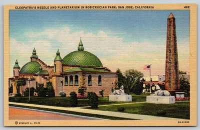 Vintage Cleopatra's Needle & Planetarium Rosicrucian Park San Jose CA AA196