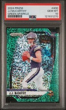 2024 Panini Prizm JJ McCarthy Green Sparkle Prizm /8 PSA 10 Gem Mint SSP Pop 1