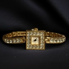 Vintage Yves Rocher gold tone crystal watch