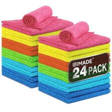 UNIMADE Microfiber Cleaning Cloth, 24 Pack Reusable Microfiber Towels 24pk