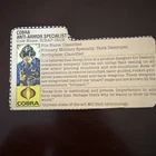 Vintage GI JOE Bio File Card Cobra Anti-Armor Specialist Scrap-Iron Hasbro 1984