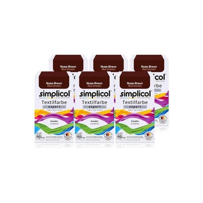 Simplicol Textilfarbe expert Nuss-Braun DE 150g 6er Pack
