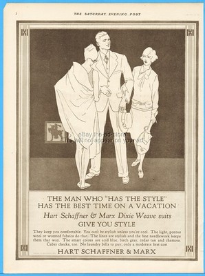 1926 Hart Schaffner & Marx Man Who Has The Style 1920'sClothing Fashion Ad