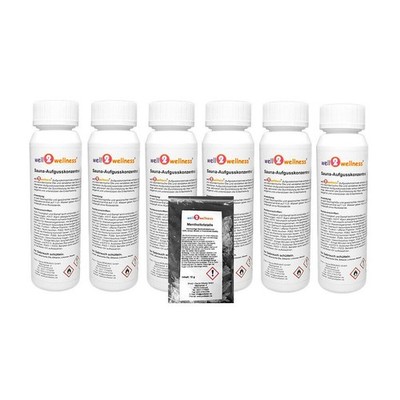 well2wellness Saunaaufguss Sauna Aufguss Set Probierset 6 x 125ml + 10g Menthol