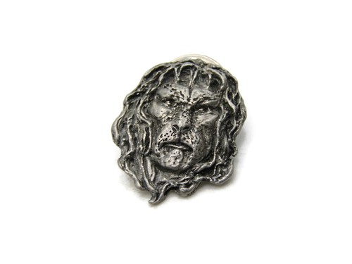 Vintage 80s Beauty and the Beast Vincent Lion Man Lapel Pin Brooch Pewter Tone