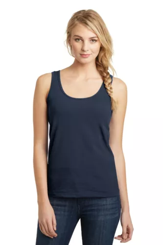 District Women's 100% Cotton Round Neck Sleeveless The Concert Tank Top - DT5301
