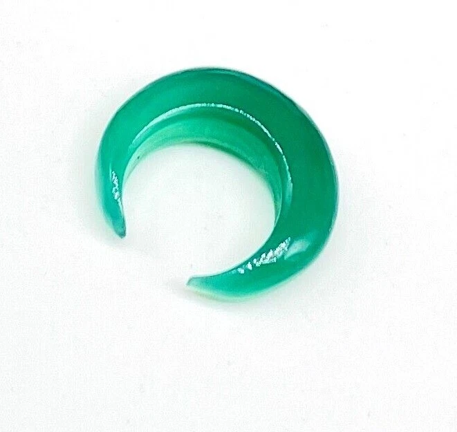 Pincher de septo de pedra preciosa ônix verde natural feito à mão tamanho 12g a 5/8"" e personalizado - Imagem 4 de 4