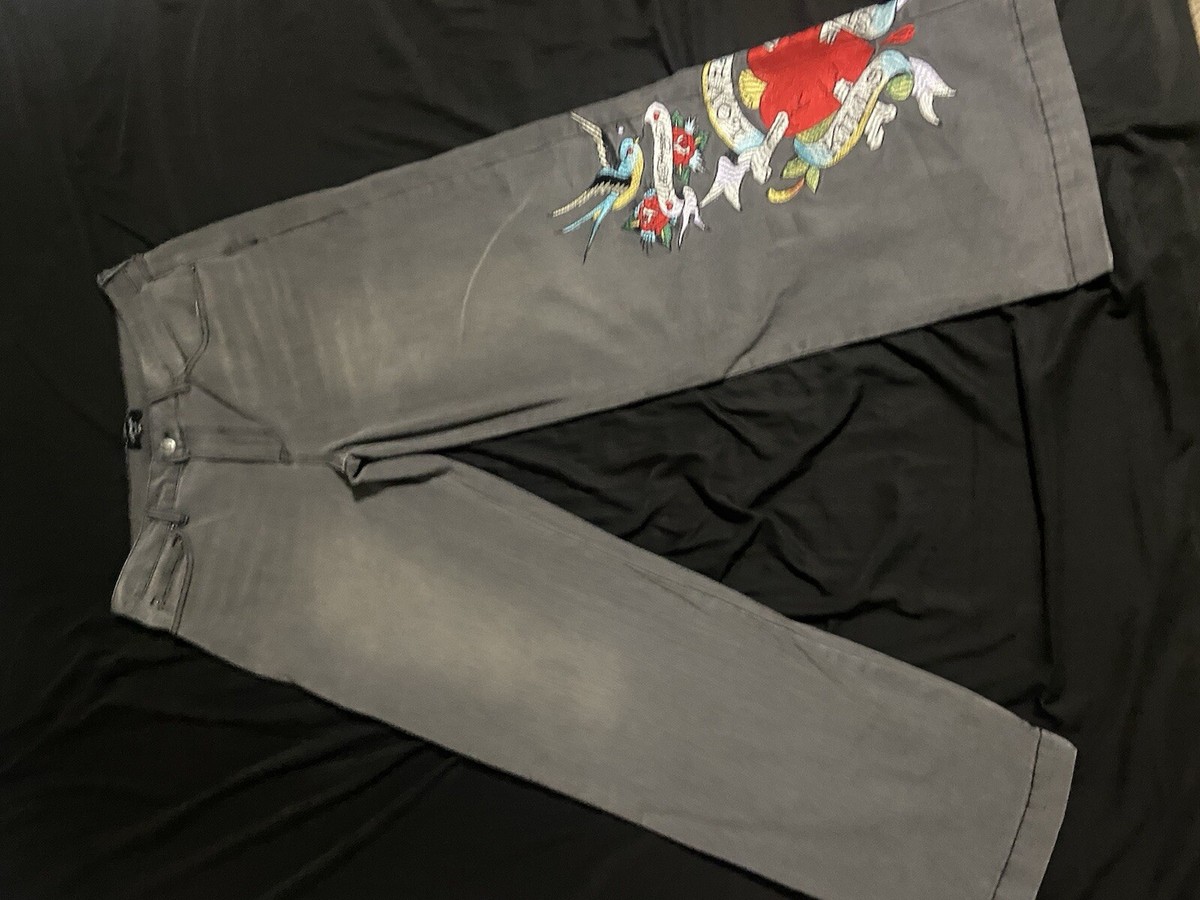 y2k archive \"edhardy エドハーディ\" Lady X Rose Heart Roses Zip Hoodie