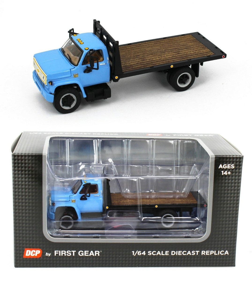 NEW 2021 1:64 DCP *BLUE & BLACK* Chevrolet C65 Tandem-Axle FLATBED