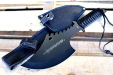 11.5" Defender Tactical Throwing Axe Black with Sheath Ninja Hatchet Knife