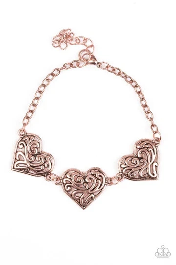 Copper heart hotsell bracelet paparazzi