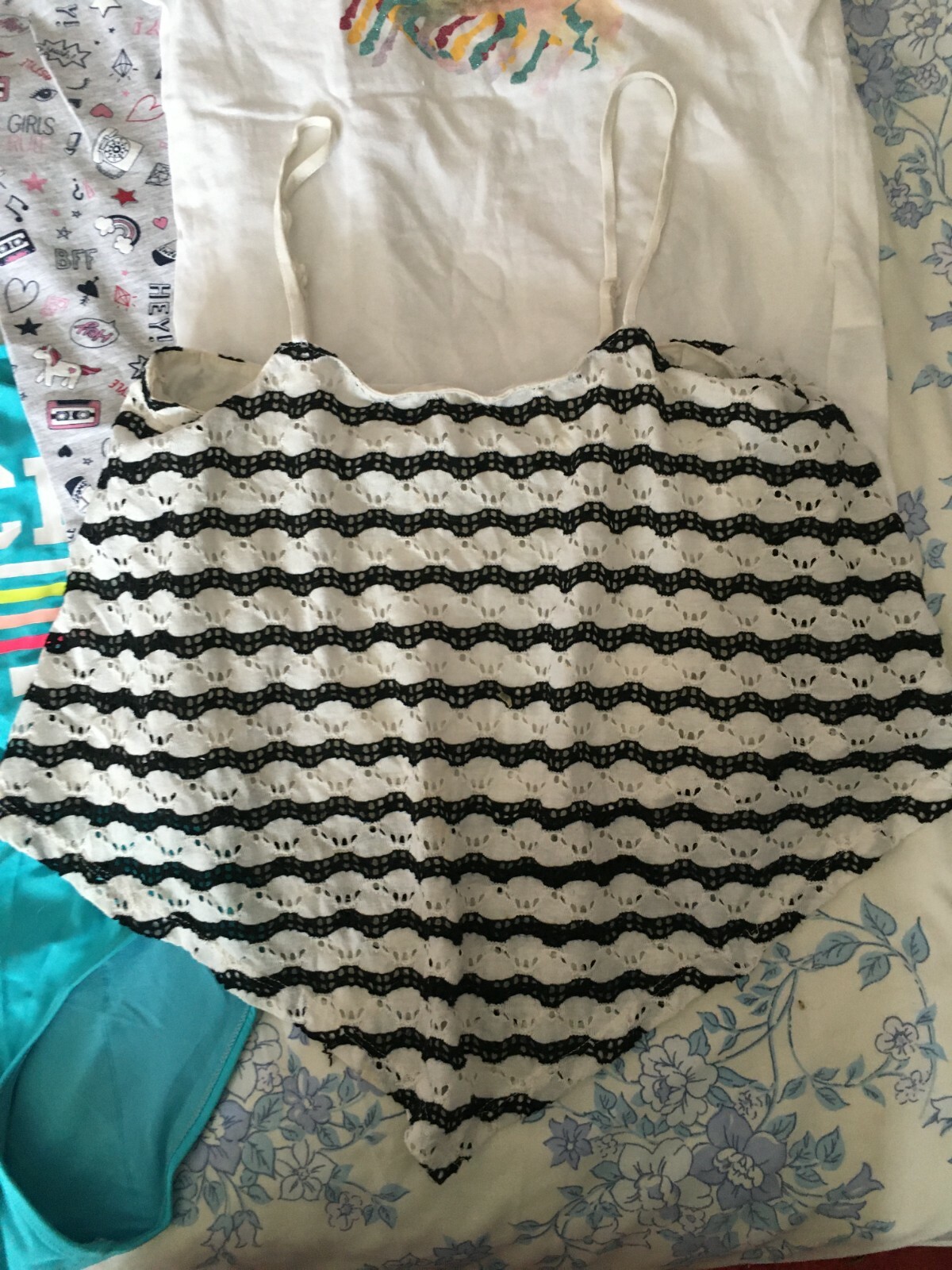 Girls clothing 10-12 years, 6 x tops, 1 x leggings, 1 x swimsuit ex H&M, George image 3